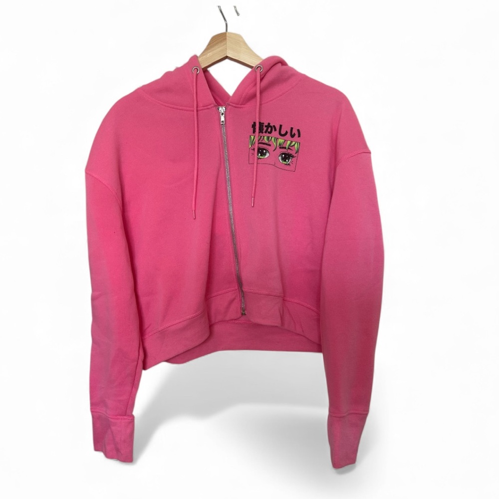 Birch & Stone Anime Eyes Crop Hoodie